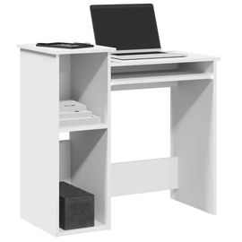 Prolenta Premium - Bureau avec étagères blanc 84x40x78 cm bois d'ingénierie
