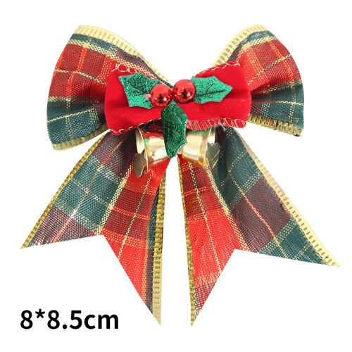 N?uds de noël avec cloches, 4 pièces, Mini noeud artisanal, ornements suspendus pour arbre de noël, nouvel an, décoration de maison