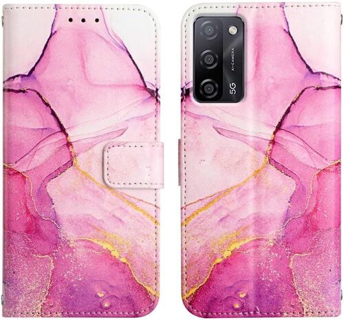 Compatible With Oppo A57 5g Coque Marble De L'art Cuir Magnetique Magnetique Porte-Cartes Etui Portefeuille Cover Flip Housse Etui Pour Oppo A57 5g Marble Purple Yb.