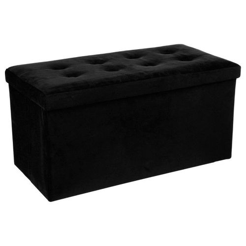 Pouf Pliable Velours "Lysandre" 76cm Noir