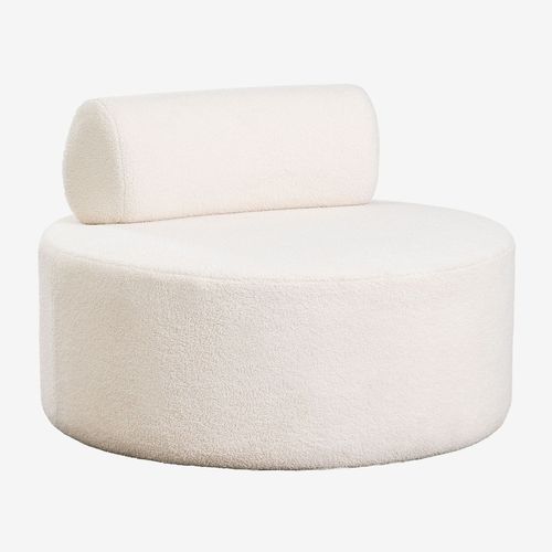 Fauteuil En Chenille Naroa Style Blanc Cassé