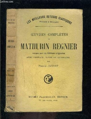 Oeuvres Completes De Mathurin Regnier