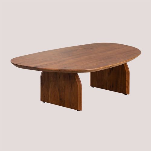 Table Basse En Bois D'acacia Bedum Marron Cendré