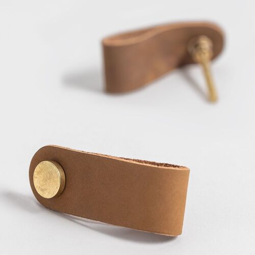 Lot de 2 Poignées en Cuir Jember Camel