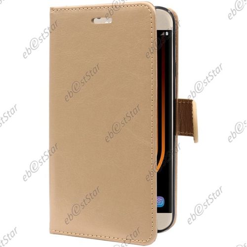 Ebeststar ® Etui Portefeuille Housse Coque Protection Folio Book Livre Pour Samsung Galaxy J5 2017 Sm-J530f, Couleur Or / Doré [Dimensions Precises De Votre Appareil : 146.2 X 71.3 X 7.9 Mm, Écran 5.2'']