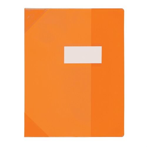 Elba Protège-Cahier Pvc 150 Strong Line 24x32 Cm Marque-Page Translucide Orange