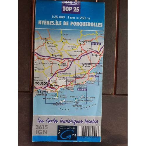 Carte I.G.N. N° 3446 Ouest - Hyères / Île Porquerolles (Au 1:25000)
