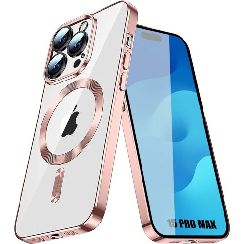 Coque Pour Iphone 15 Pro Max, Protection Antichoc Contour Rose Avec Cercle Magnétique - Booling