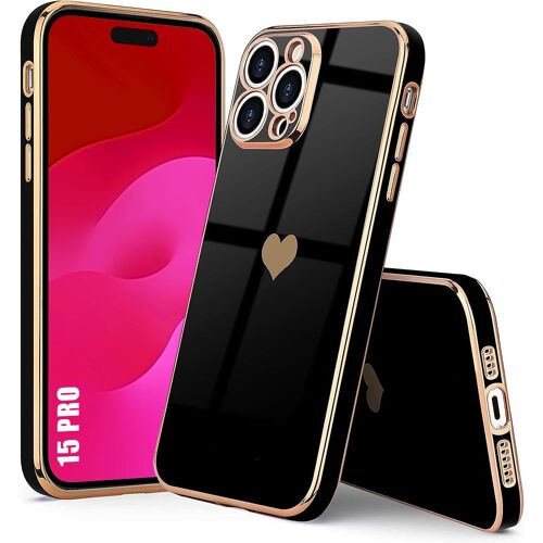 Coque Pour Iphone 15 Pro Noir Motif CUr Anti-Rayure Souple Tpu - Booling