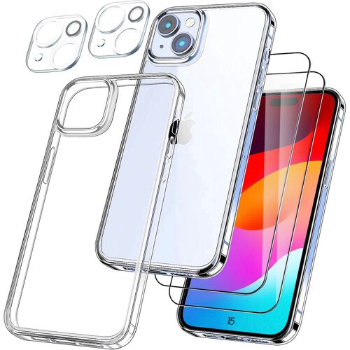 Coque Tpu Pour Iphone 15 Avec 2 Verres Trempés Et 2 Protections Caméra Arrière - Booling