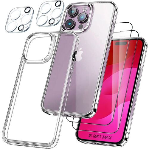 Coque Tpu Pour Iphone 15 Pro Avec 2 Verres Trempés Et 2 Protections Objectif Arrière - Booling