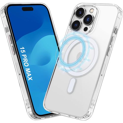 Coque Silicone pour iPhone 15 Pro Max avec Anneau Magnétique Protection Transparente - BOOLING