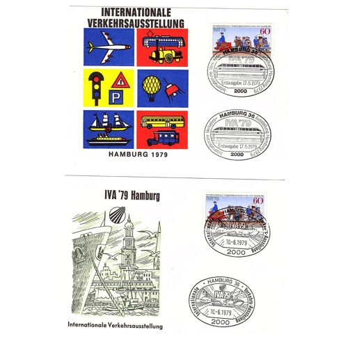 Allemagne Lot(2) De 2 Cartes Foire De Hambourg 1979