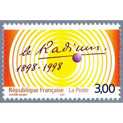 France 1998, Très Beau Timbre Neuf** Luxe Yvert 3210, Centenaire De La Découverte Du Radium Par Marie Curie. -