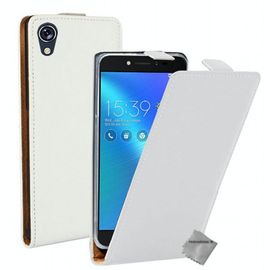 Housse Etui Coque Pochette Pu Cuir Fine Pour Asus Zenfone Live Zb501kl + Verre Trempe - Blanc