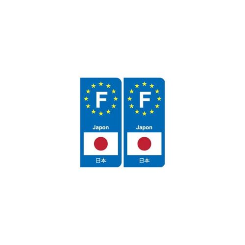 F Europe Japon Japan Autocollant Plaque - Couleur : Droits - Angles : Droits