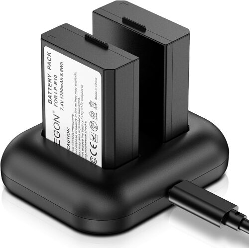 Batterie de Rechange(2 pièces) et Chargeur Rapide Double pour Canon LP-E10 et Les appareils Photo Canon EOS Rebel T3,T5,T6,Kiss X50,X70,EOS 1100D,EOS 1200D,1300D,2000D,3000D,4000D(Q540)