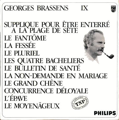 Georges Brassens - Disque Vinyle Lp 33 Tours - Philips 77.854 - Volume 9