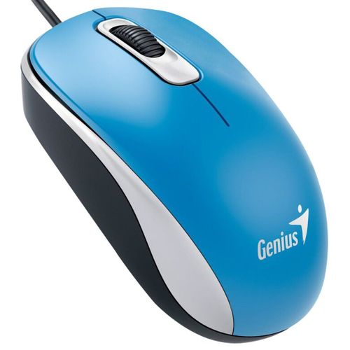 Genius DX-110 - Souris - droitiers et gauchers - optique - 3 boutons - filaire - USB - bleu