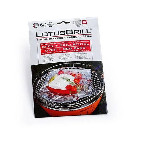 Lotusgrill - Lot de 8 papillottes pour barbecue gb-al-m