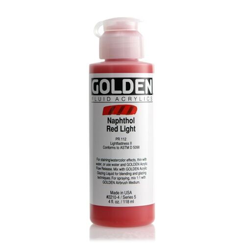 Peinture Acrylic Fluids Golden V 119ml Rouge Naphthol Clair