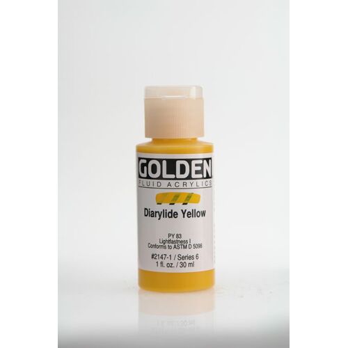Peinture Acrylic Fluids Golden Vi 30ml Jaune Diarylide