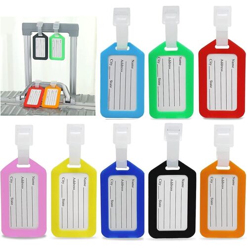Étiquettes de bagages - Étiquettes d'identification étanches pour les étiquettes de valise d'avion (10 couleurs) 10 Pcs