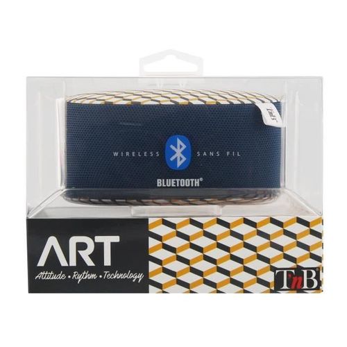 T'NB Art Geometrik Enceinte nomade bluetooth - 5W - Bleu / Jaune