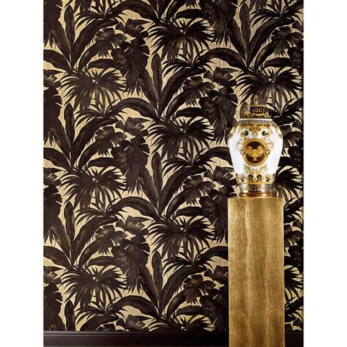 Versace Giungla Palm feuilles Papier Peint -noir et or 96240-1