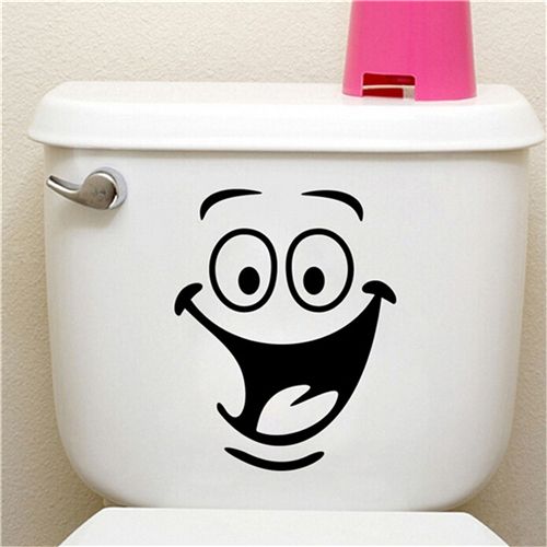 Mur Adhésif Créatif Avec Visage Souriant 3d, 1 Pièce, Pour Bureau, Hôtel, Toilettes, Salle De Bain, Maison, Nouvelle Mode, Bricolage