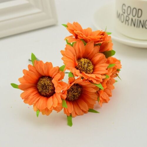 Tissu En Soie Imitation Chrysanthème Africain, 6 Pièces, 5 Cm, Accessoires De Coiffure À Petites Fleurs, Fleur Faite À La Main, Décoration De Boîte Cadeau @ 4