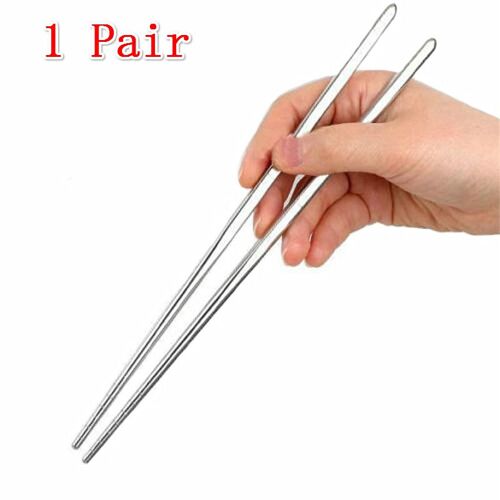 Baguettes Chinoises En Acier Inoxydable, 1 Paire, Baguettes Élégantes Antidérapantes, Outils De Cuisine, Maison Jardin Ménage @ 3