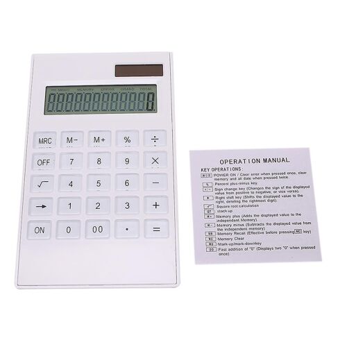 Calculatrices pour Creative Slim 12 Digital Double Power Supply Cristal d¿énergie solaire