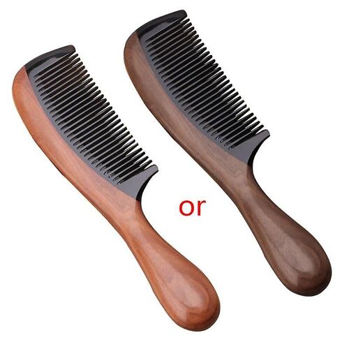 Pro Natural Ox Horn Vert Bois De Santal Parfumé Peigne En Bois Poignée Peignes Soins Des Cheveux