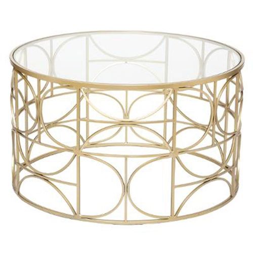 Table Basse Ronde Design "Suite" 71cm Or