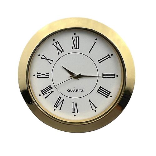 Horloges à quartz de 55 mm Insert, mouvement d'horloge d'artisanat classique, mouvement de bricolage, tête d'horloge ronde incrustée de chiffres arabes/romains