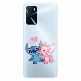 Coque Silicone Compatible Oppo A16 Stitch Angel Love Heart Pink