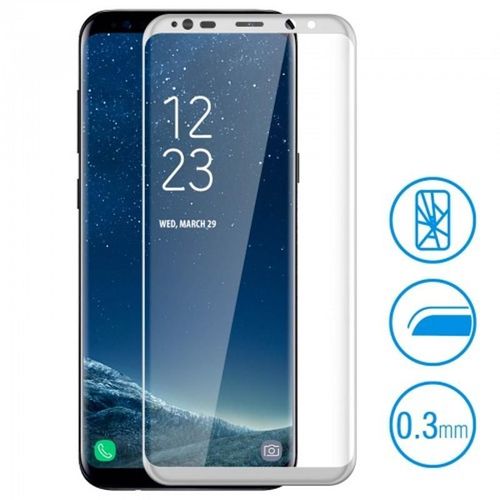 Film En Verre Trempé À Bords Incurvés Blanc Pour Samsung Galaxy S8