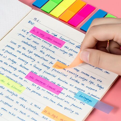 Bloc-Notes Auto-Adhésif En Papier Fluorescent, Étiquette Autocollante, Marqueur It, Pour La Famille Et Le Bureau, Fournitures Scolaires, 100 Feuilles