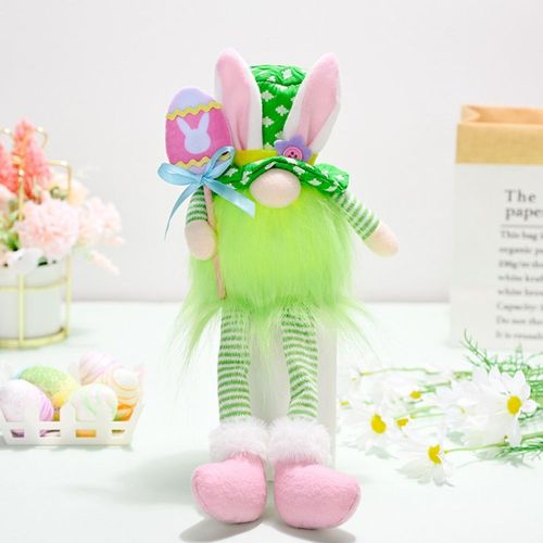 Gnomes De Pâques Fait À La Main, Lapin À Longues Pattes, En Peluche, Avec Décor De Maison Léger, Pour Fête De Vacances, Cadeaux Pour Enfants