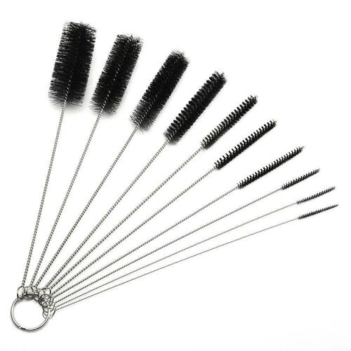 Brosse De Nettoyage En Verre, 10 Pièces/Ensemble Multifonctionnel En Métal, Pour Nettoyer Le Narguilé, Fumer Pipas, Tube À Essai Pour Bouteille D'Alimentation