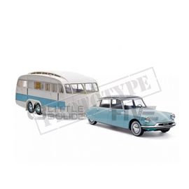 Norev 1/18 181760 Citroen Ds 19 + Caravane Henon - 1959 Diecast Modelcar-Norev