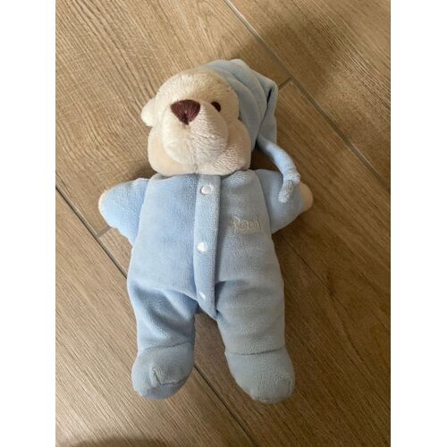 Doudou peluche ours Winnie l ourson pyjama bleu pooh soft blue Disney 