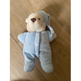 Doudou peluche ours Winnie l ourson pyjama bleu pooh soft blue Disney 