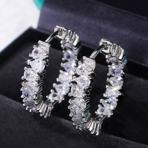 Boucles D'oreilles Créoles Pavées Cubiques De Luxe Délicates Pour Femmes, Bijoux De Cartilage Huggie, Accessoire De Fête, Contre-Indiqué, Mode