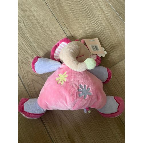 Doudou peluche éléphant rose nattou Rosalie 28cm olifant 