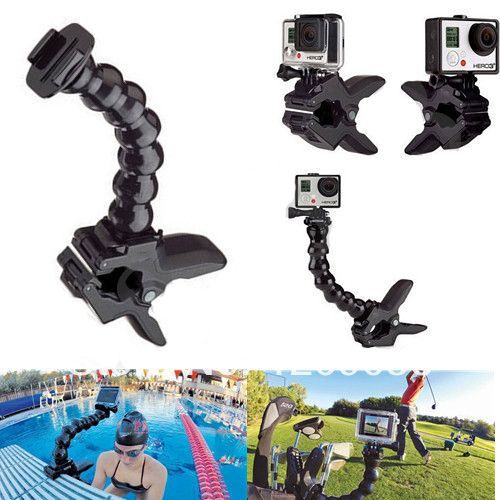 CNYO® Réglage Mâchoires Flex Clamp Trépied avec Cou Réglable pour GoPro Hero 6/5/4/3 SJCAM Pour Xiaomi Yi Sport Caméra