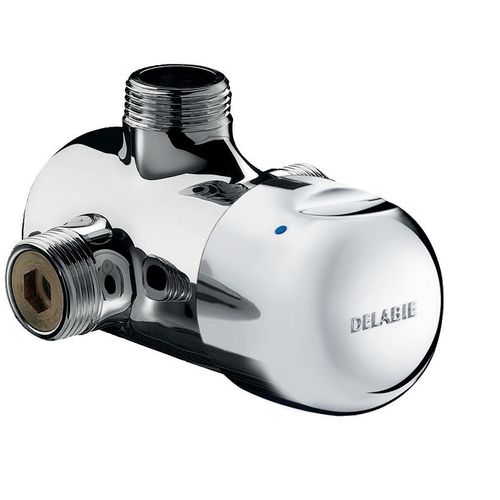 Mitigeur temporise DELABIE Tempomix douche sans raccords male 20 x 27 entraxe 90 corps en laiton massif chrome : ref. 790000