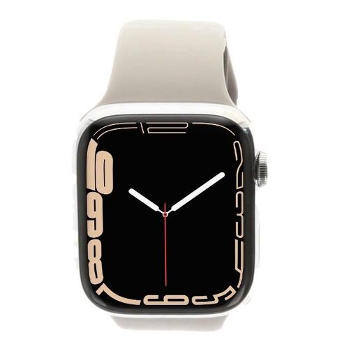 Apple Watch Series 7 Gps + Cellular 41mm Acier Inoxydable Argent Bracelet Sport Étoile