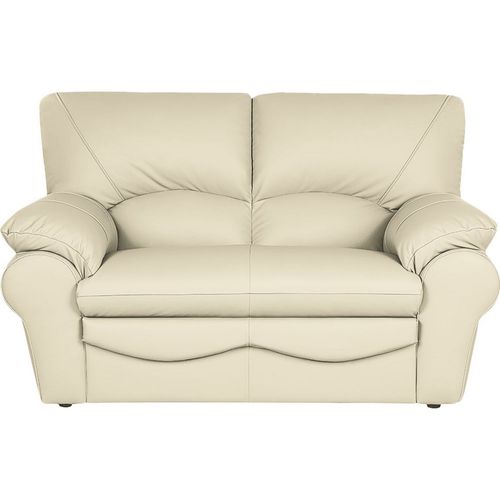 Canapé 2 Places En 100% Tout Cuir Italien Vachette Osatis, Couleur Beige